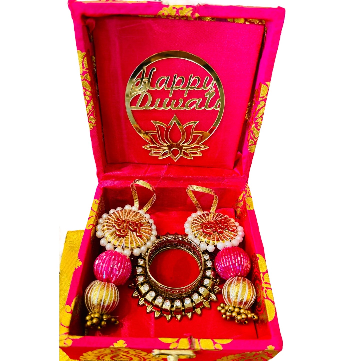 Ready-to-Gift Combos - Shubh Labh & Diyas in Gift Box & Happy Diwali Decal