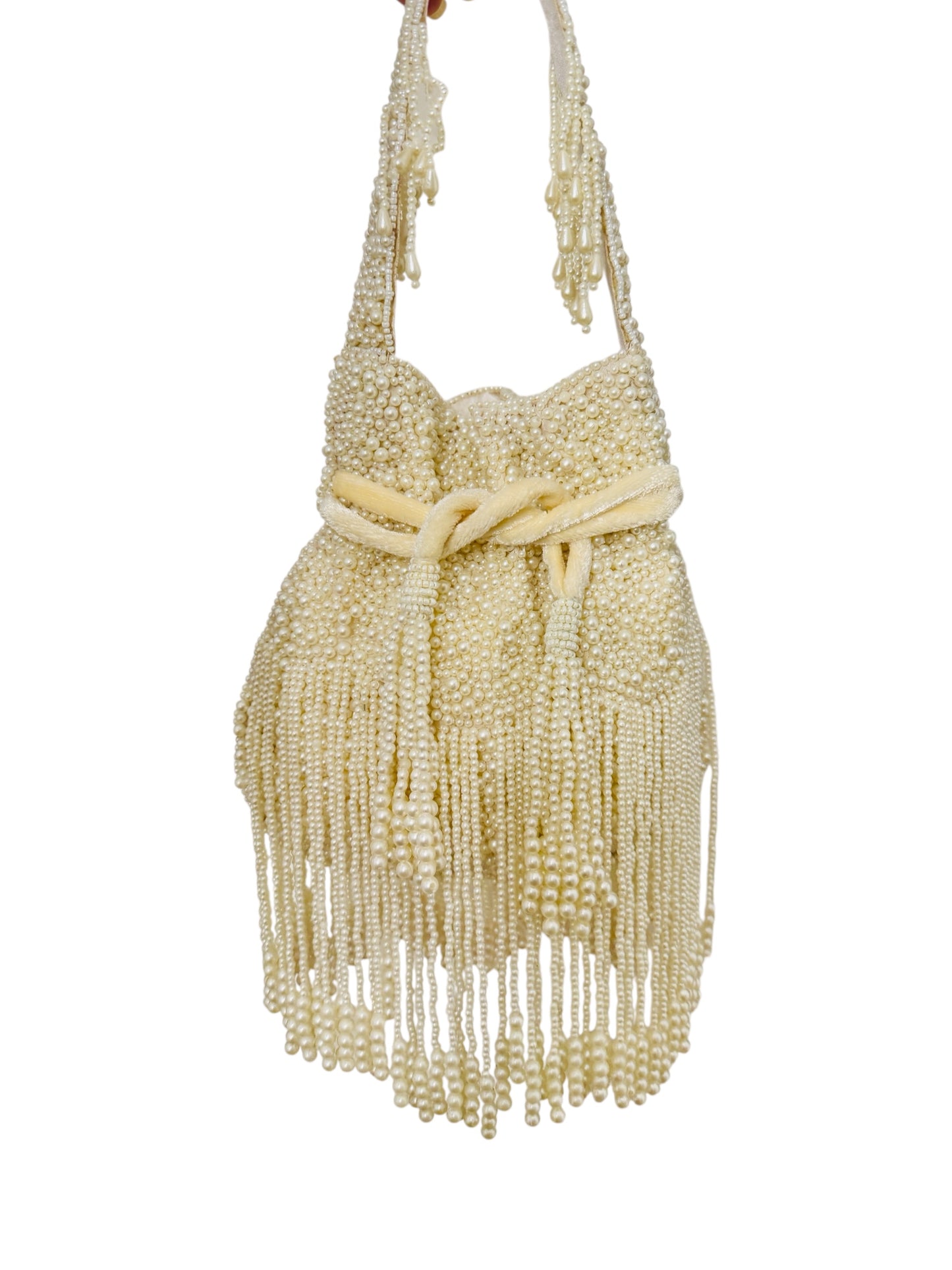 Faux Pearl Designer Potli Bags with Long Tassels