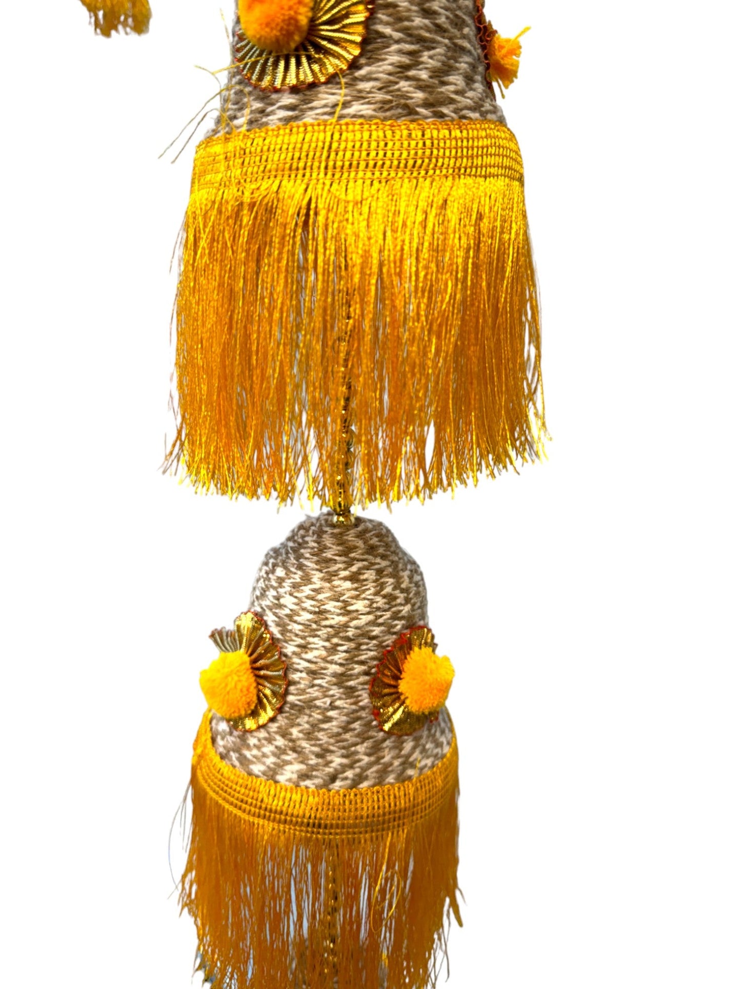 Cone Shape & Fringe Lari, Set of 2