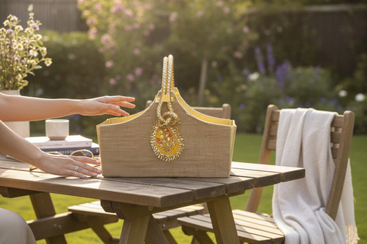 Foldable Jute Gift Basket