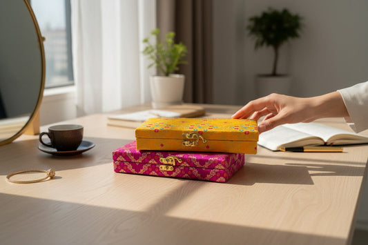 Assorted Brocade Gift Box, Set of 2