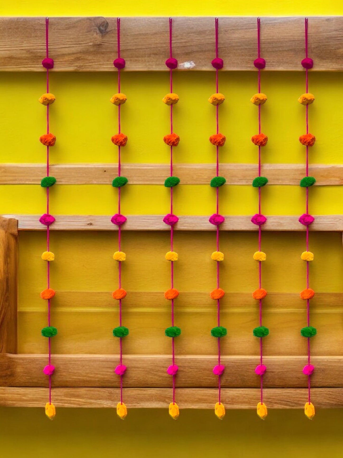 60" Long Pom Pom Strings, Set of 6