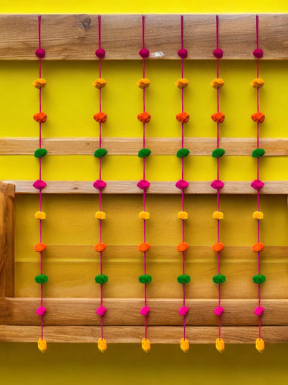 60" Long Pom Pom Strings, Set of 6
