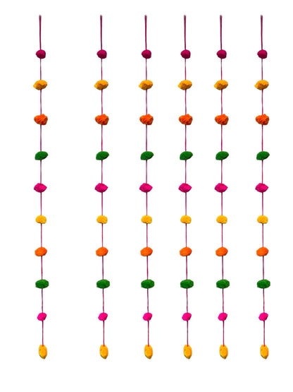 60" Long Pom Pom Strings, Set of 6