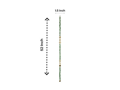 52" Long Pompom & Real Mirror Lari, Set of 5