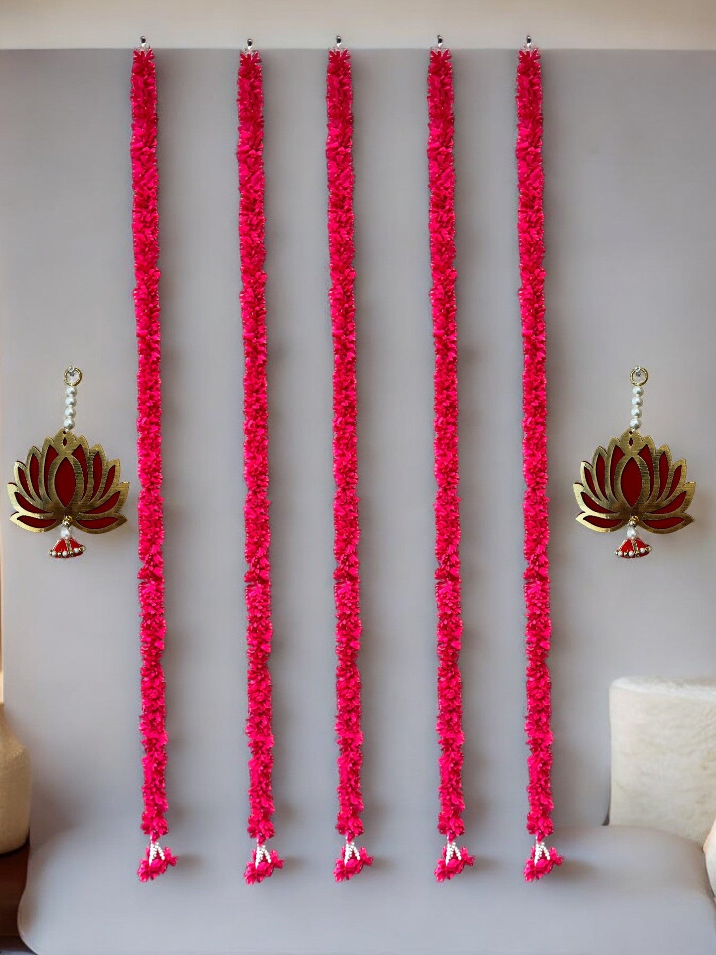 60" Long Artificial Flower Lari, Set of 5
