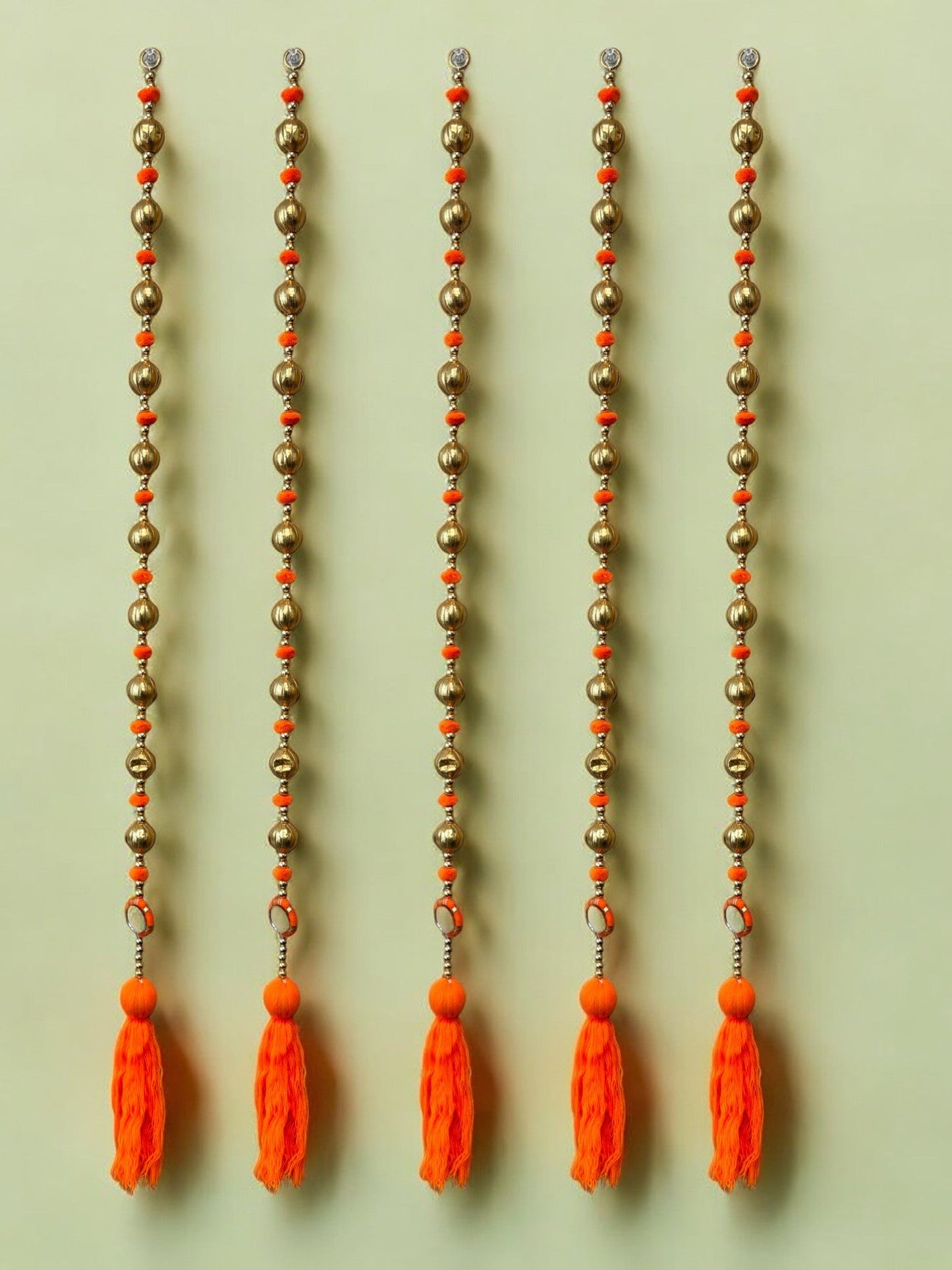36" Gota Ball Lari With Tassels, set of 5