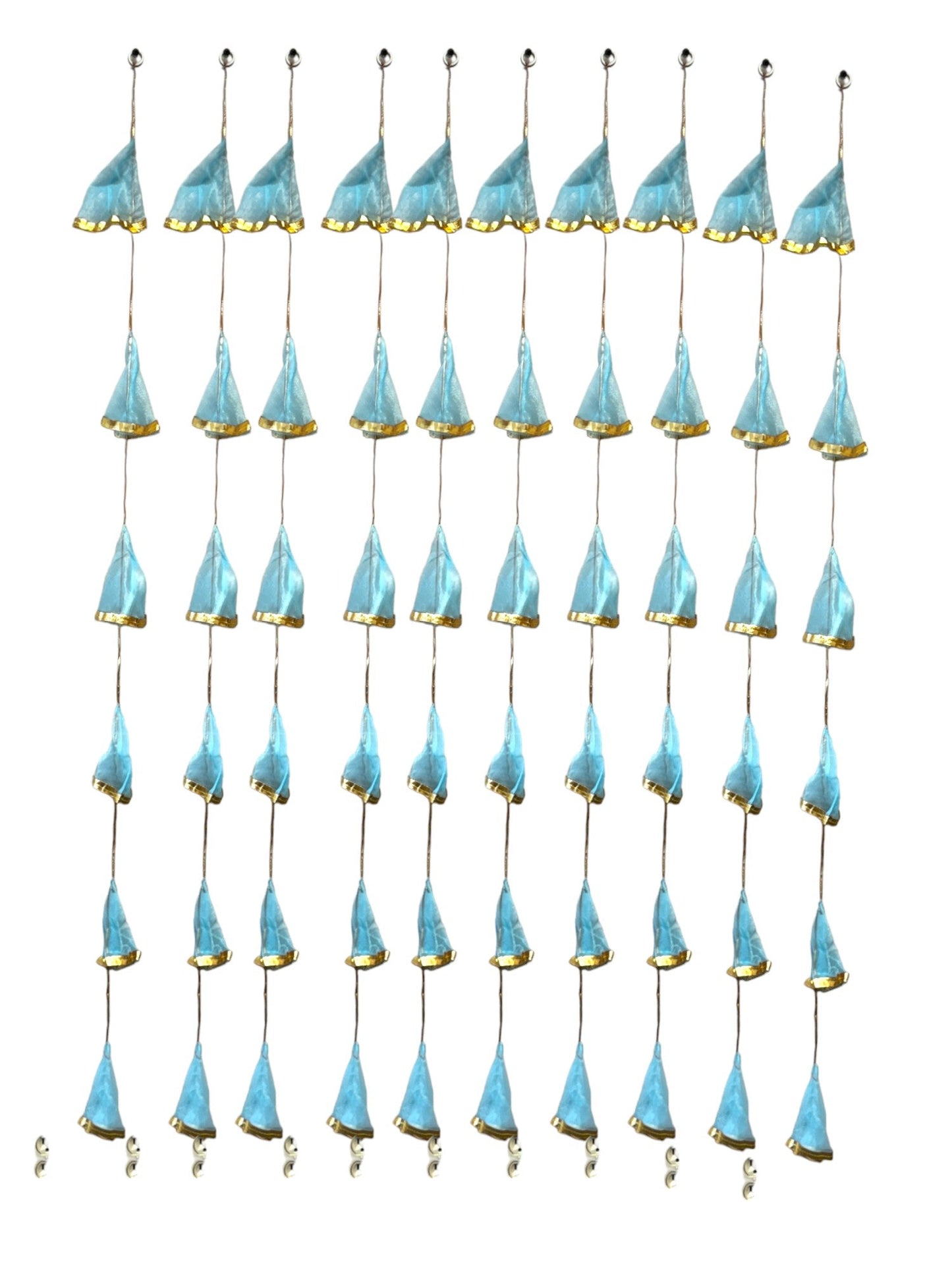Net Fabric and Gota Lari, Set of 10