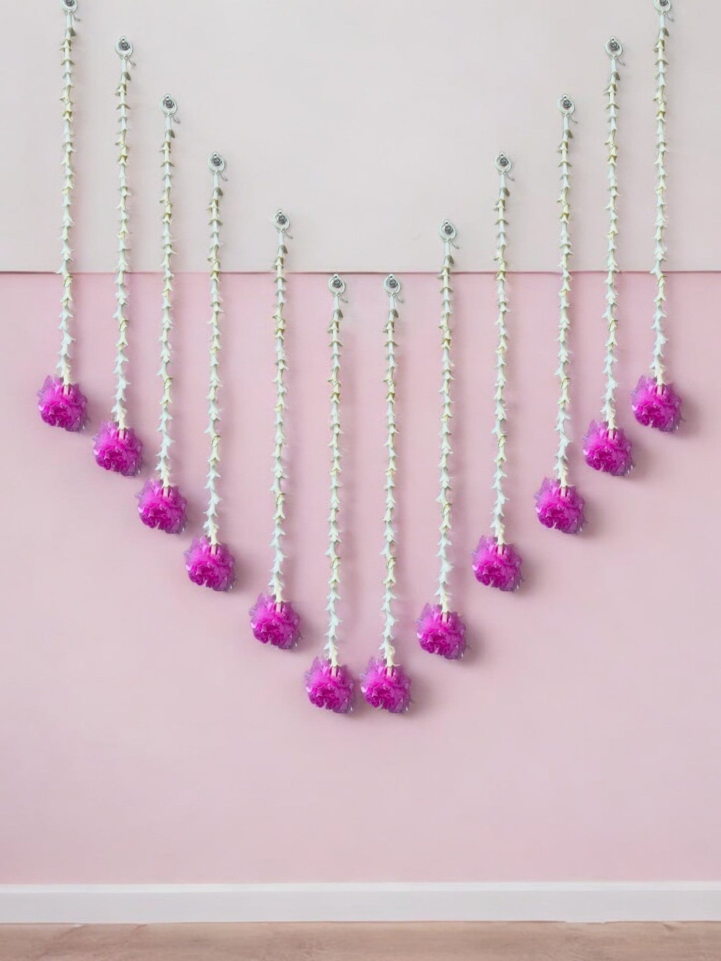 19" Long Marigold Malai Lari, Set of 12