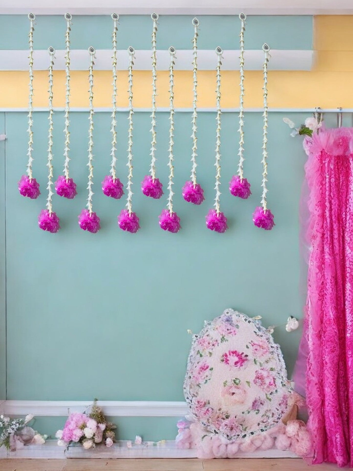 19" Long Marigold Malai Lari, Set of 12