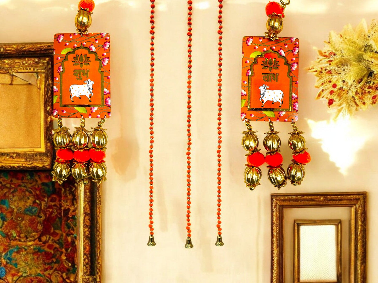 Shubh Labh & Pichwai Gota Hanging,  Set of 2