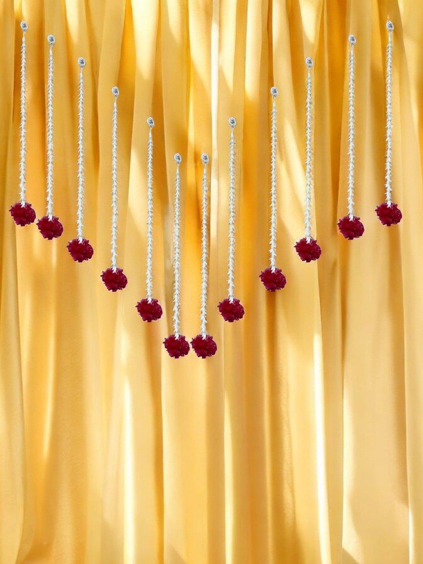 19" Long Marigold Malai Lari, Set of 12