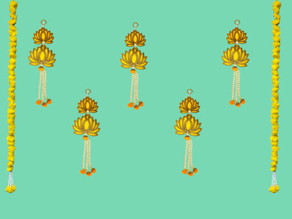 12" Long Lotus Hanging, Set of 5