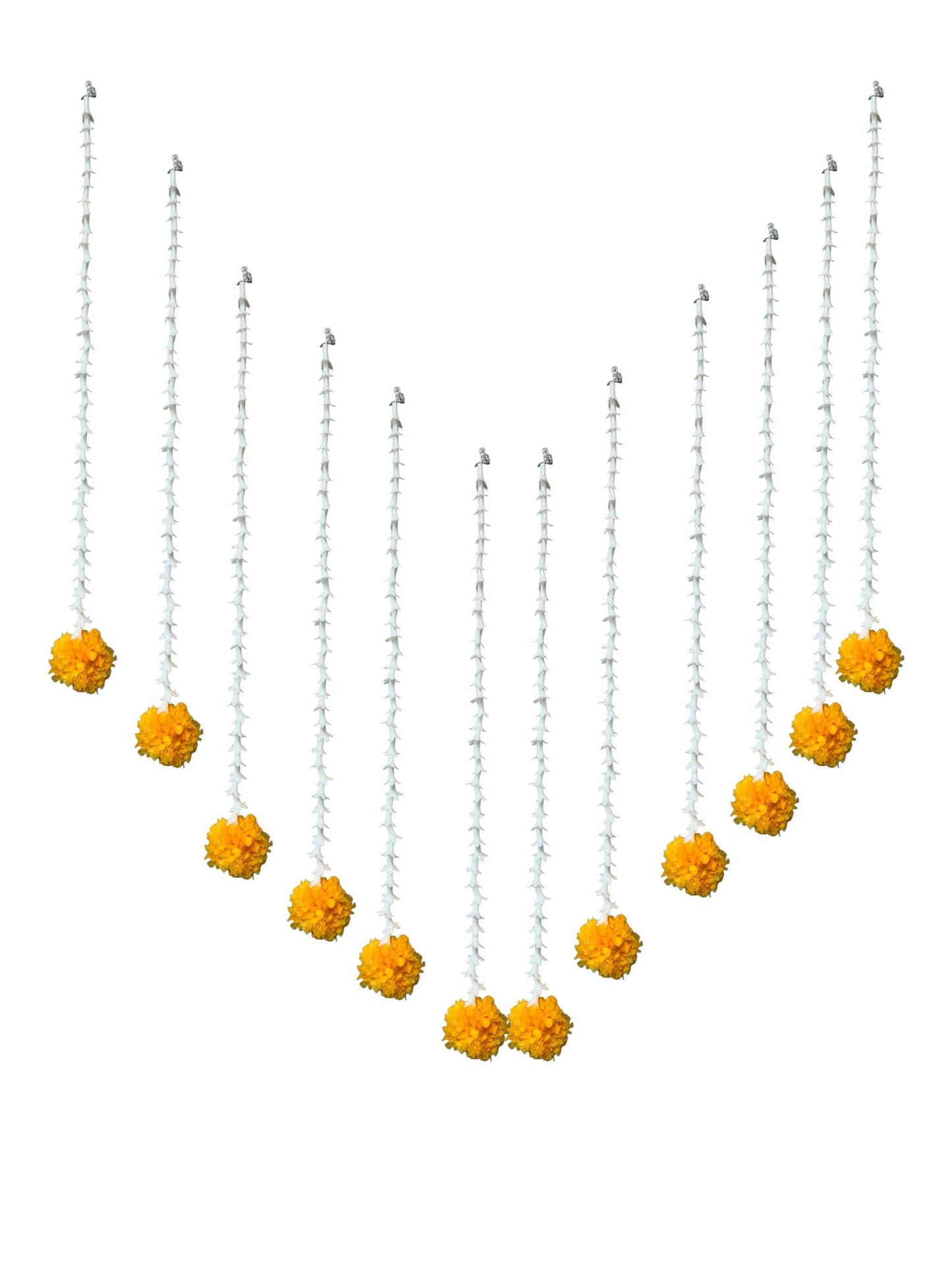 19" Long Marigold Malai Lari, Set of 12