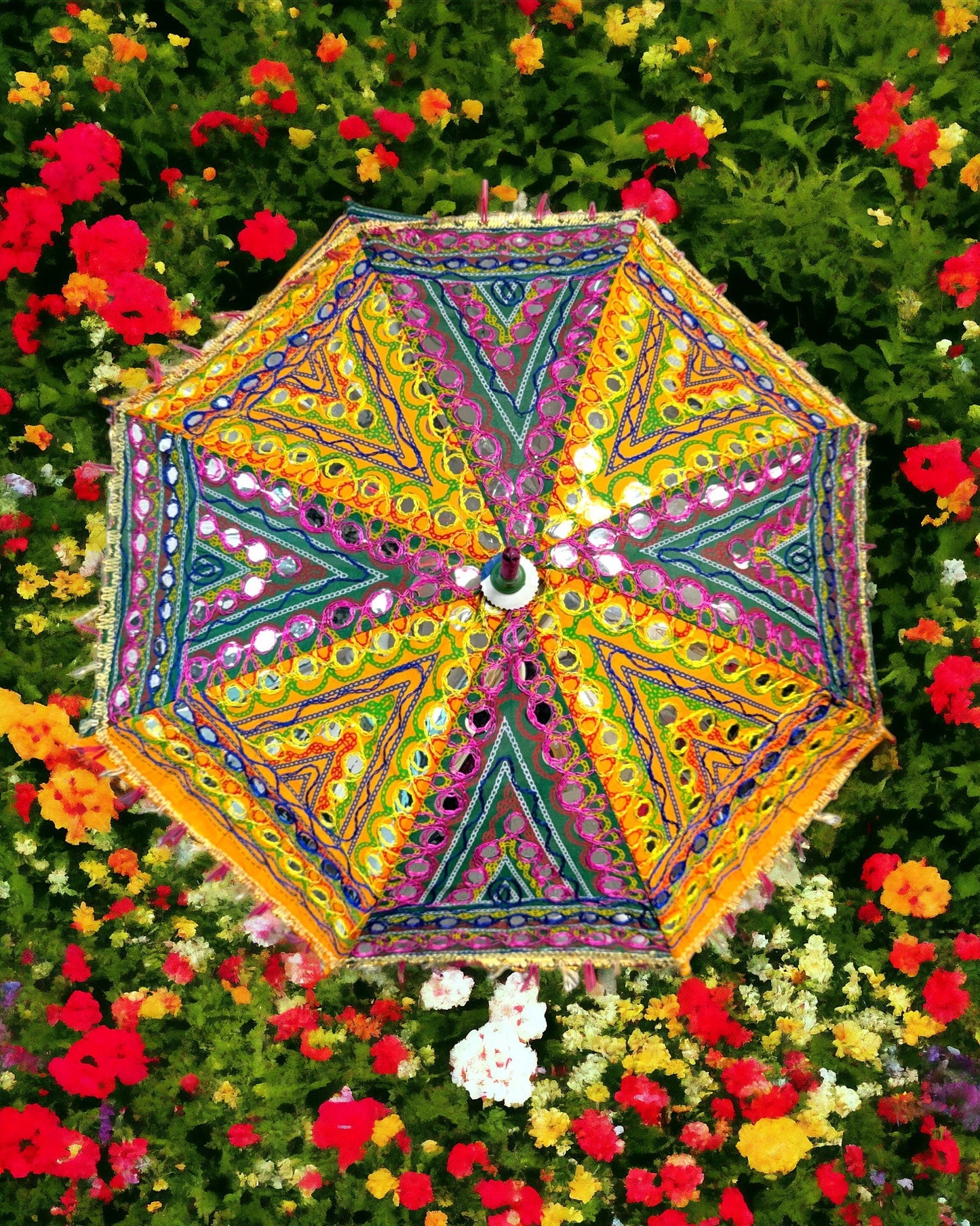 Multicolored Umbrella with Mirror -Set of 3