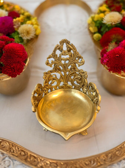 Diya Shape Urli, Filigree Design