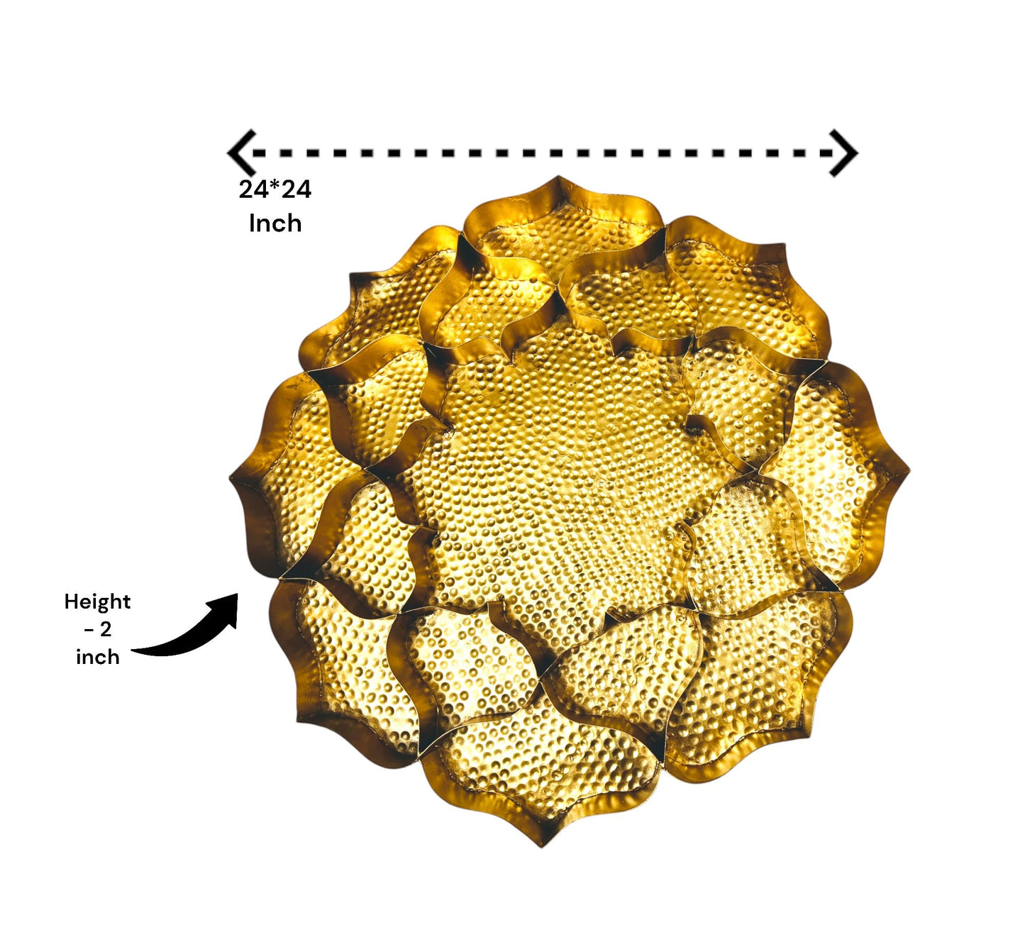 Big Metal Urli Tray with Compartments