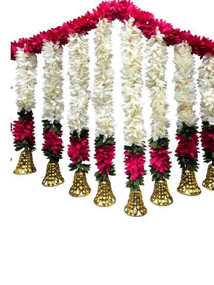 72" Long Artificial Flower Toran with Bell