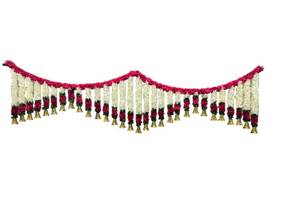 72" Long Artificial Flower Toran with Bell