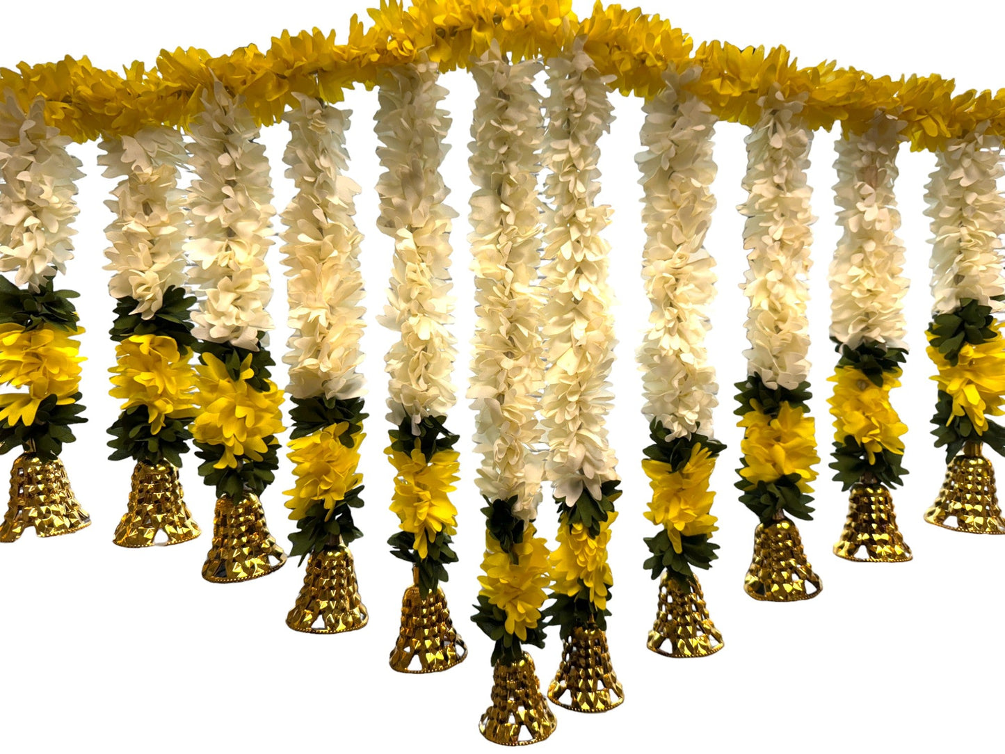 72" Long Artificial Flower Toran with Bell