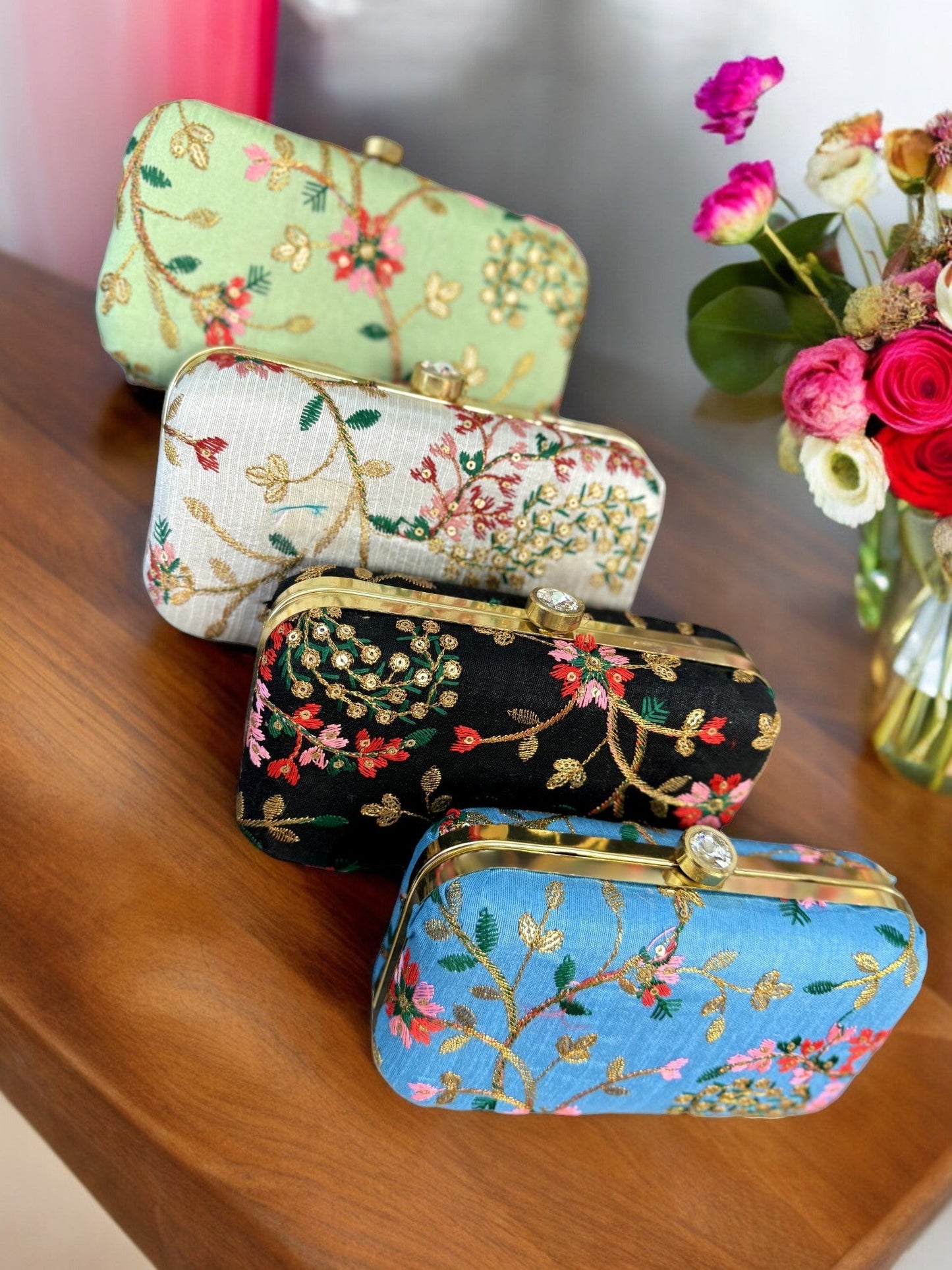 Embroidered Clutch