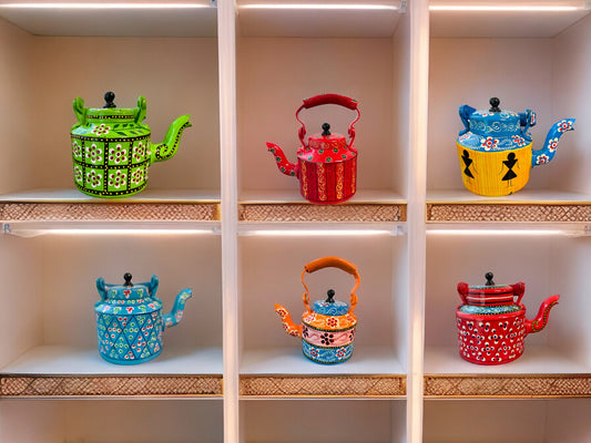 Multicolored Hand-Painted Kettle