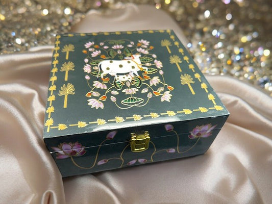 Pichwai & Lotus Printed Trinket Box