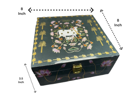 Pichwai & Lotus Printed Trinket Box