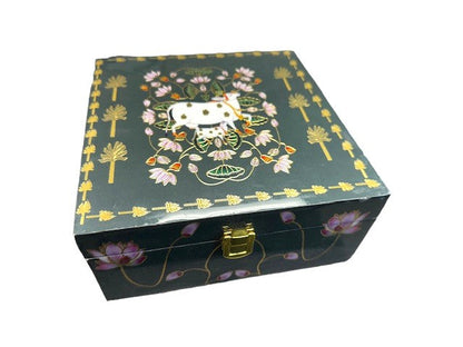 Pichwai & Lotus Printed Trinket Box