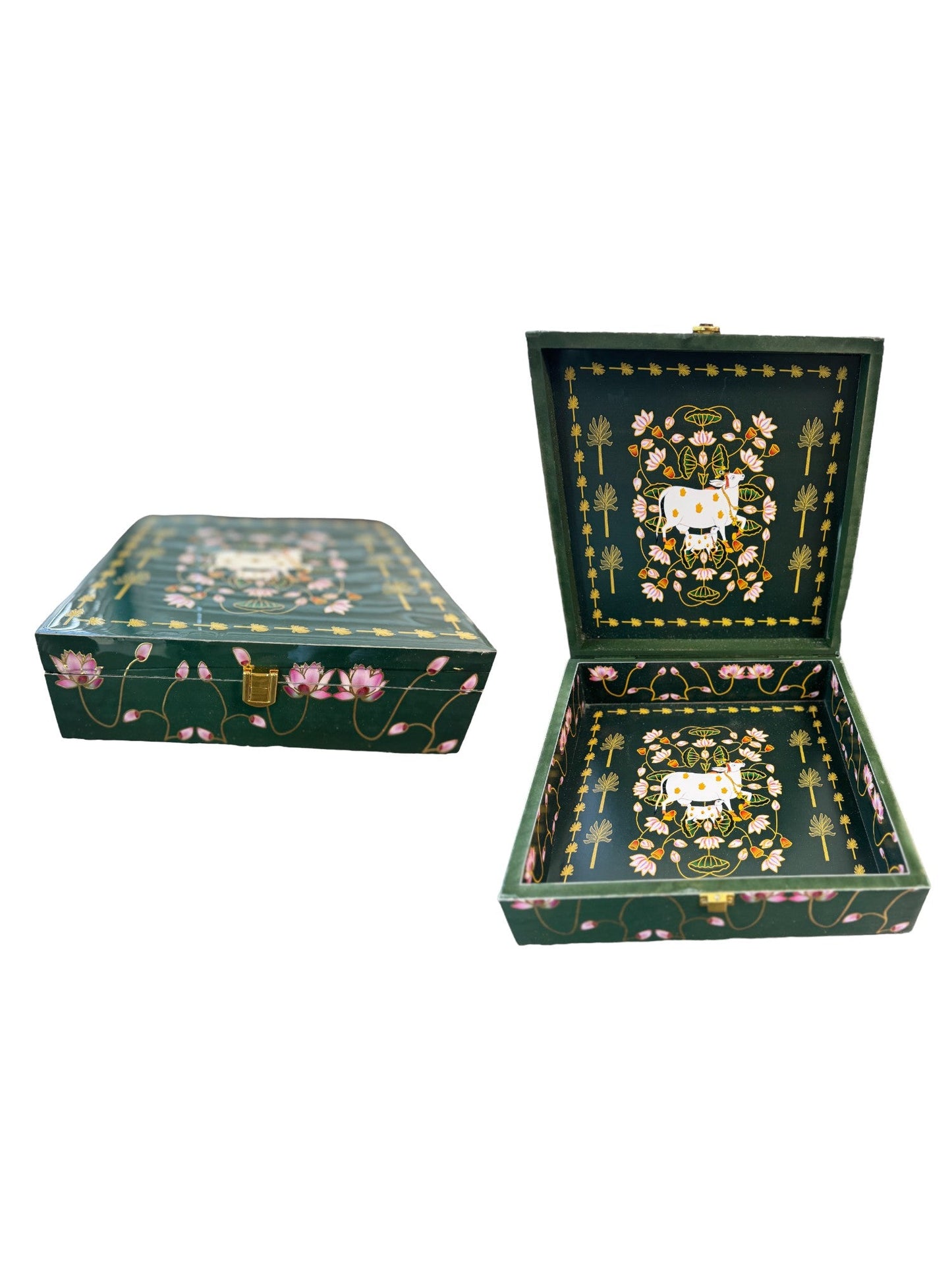 Pichwai Wooden Trinket Box