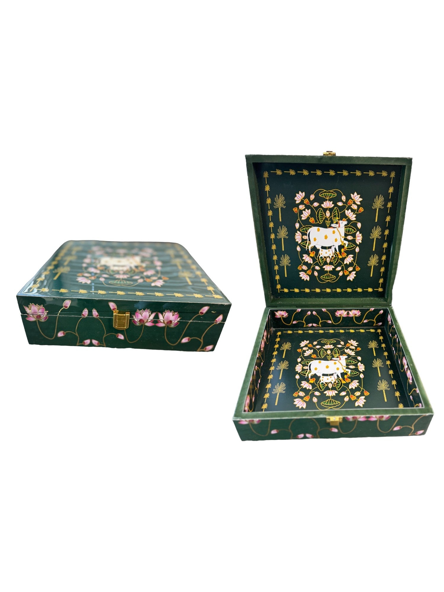Pichwai Wooden Trinket Box