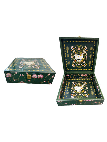 Pichwai Wooden Trinket Box