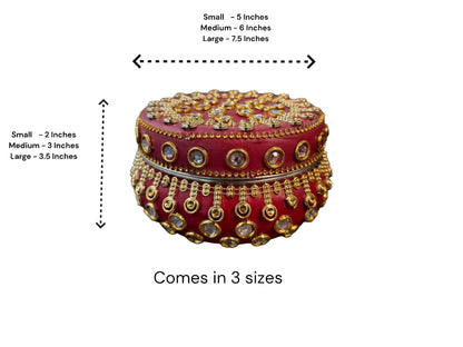 Mataki Shape Box - Maroon - Dimensions