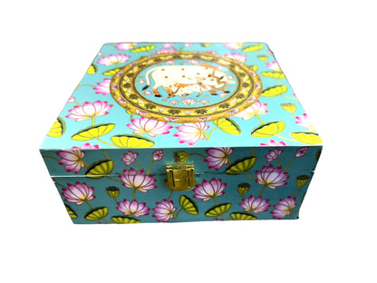Pichwai & Lotus Printed Trinket Box