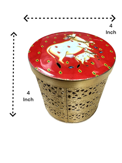 Pichwai Round Trinket Box