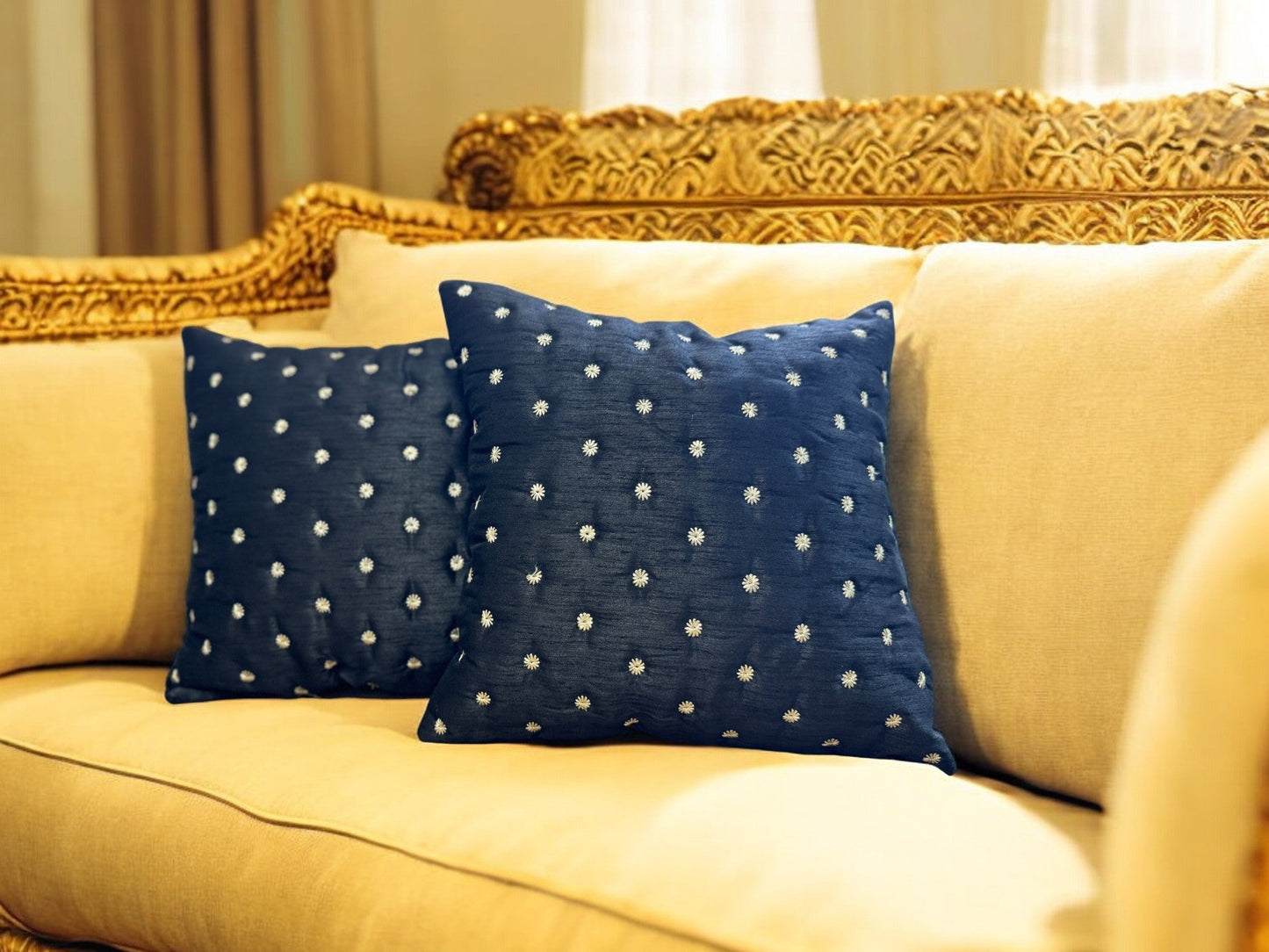 Dupioni Silk Star Cushion or Pillow Cover, Set of 2