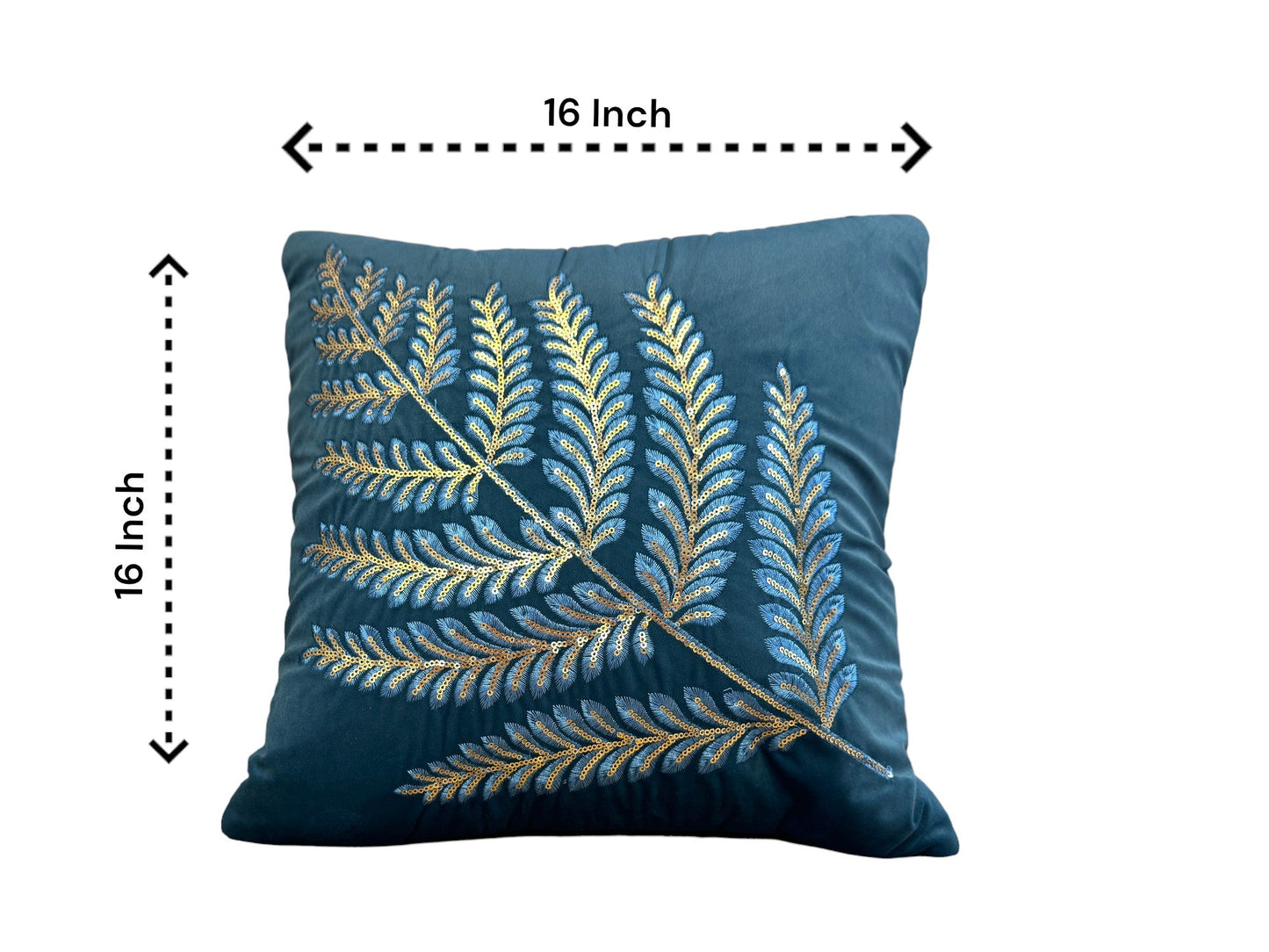 Velvet Cushion or Pillow Cover with Australian Leaf Design, Set of 2