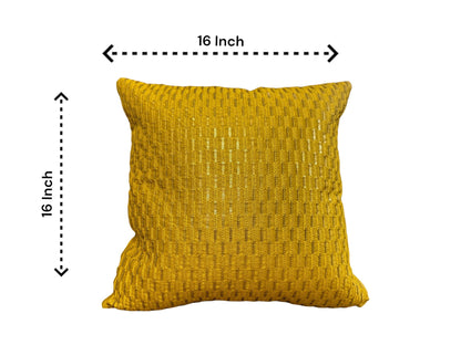 Silk Cushion or Pillow Cover with Full Sequence Design, Set of 2