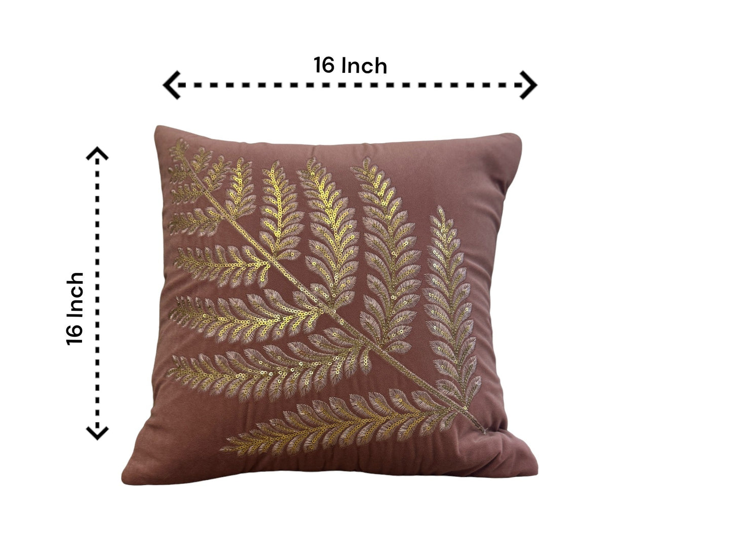 Velvet Cushion or Pillow Cover with Australian Leaf Design, Set of 2