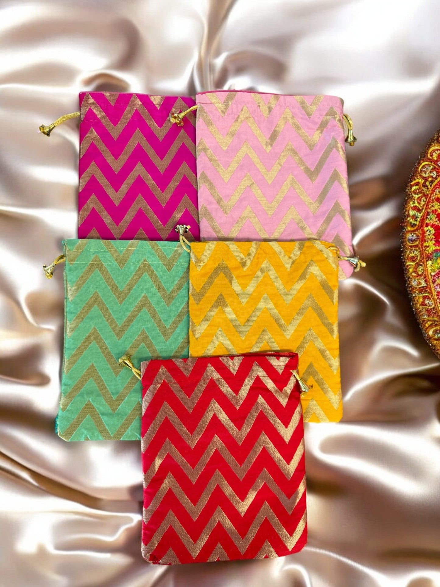 Big Silk Potli, Set of 5