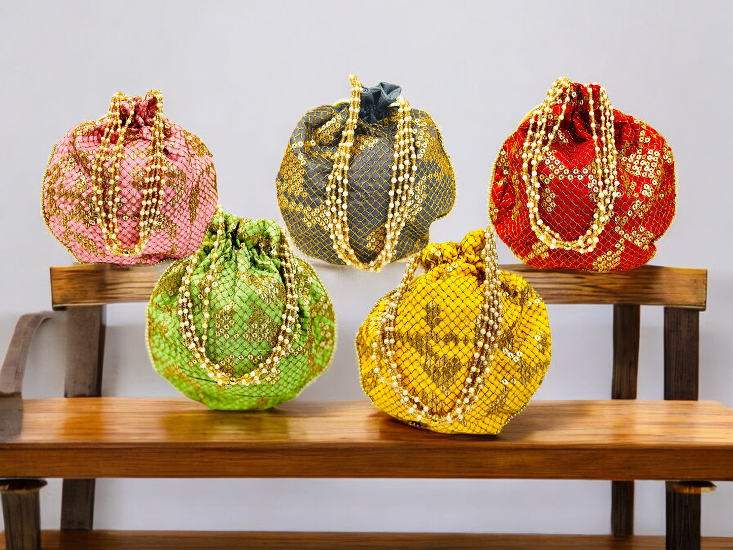 Sequence Silk Potli Bag