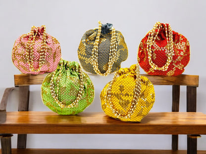 Sequence Silk Potli Bag