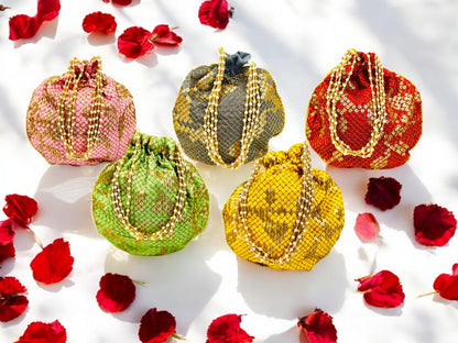 Sequence Silk Potli Bag
