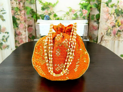 Sequence Silk Potli Bag