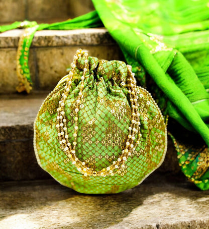 Sequence Silk Potli Bag