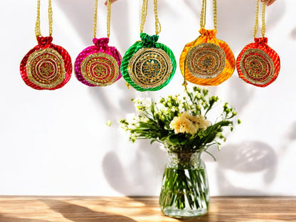 Lehariya with Gota Patti work Potli Bag, Set of 5