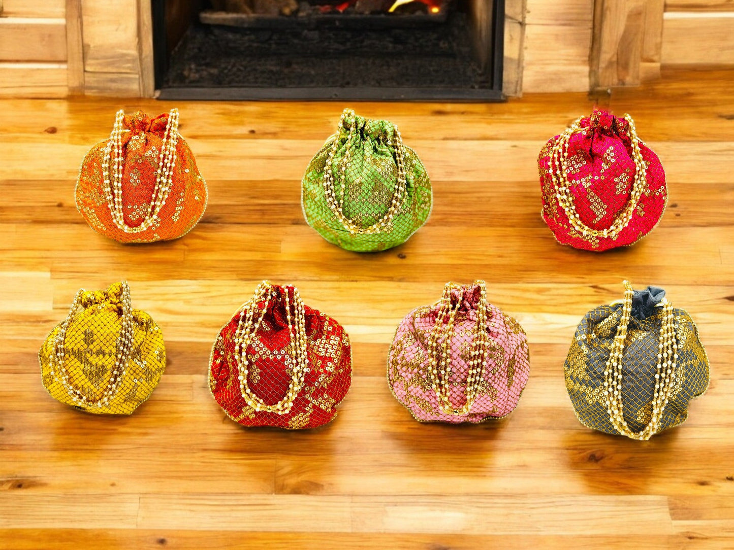 Sequence Silk Potli Bag