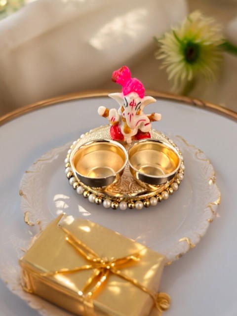Haldi Kumkum Plate with Ganesha