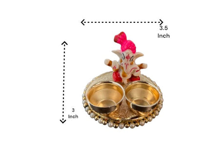 Haldi Kumkum Plate with Ganesha