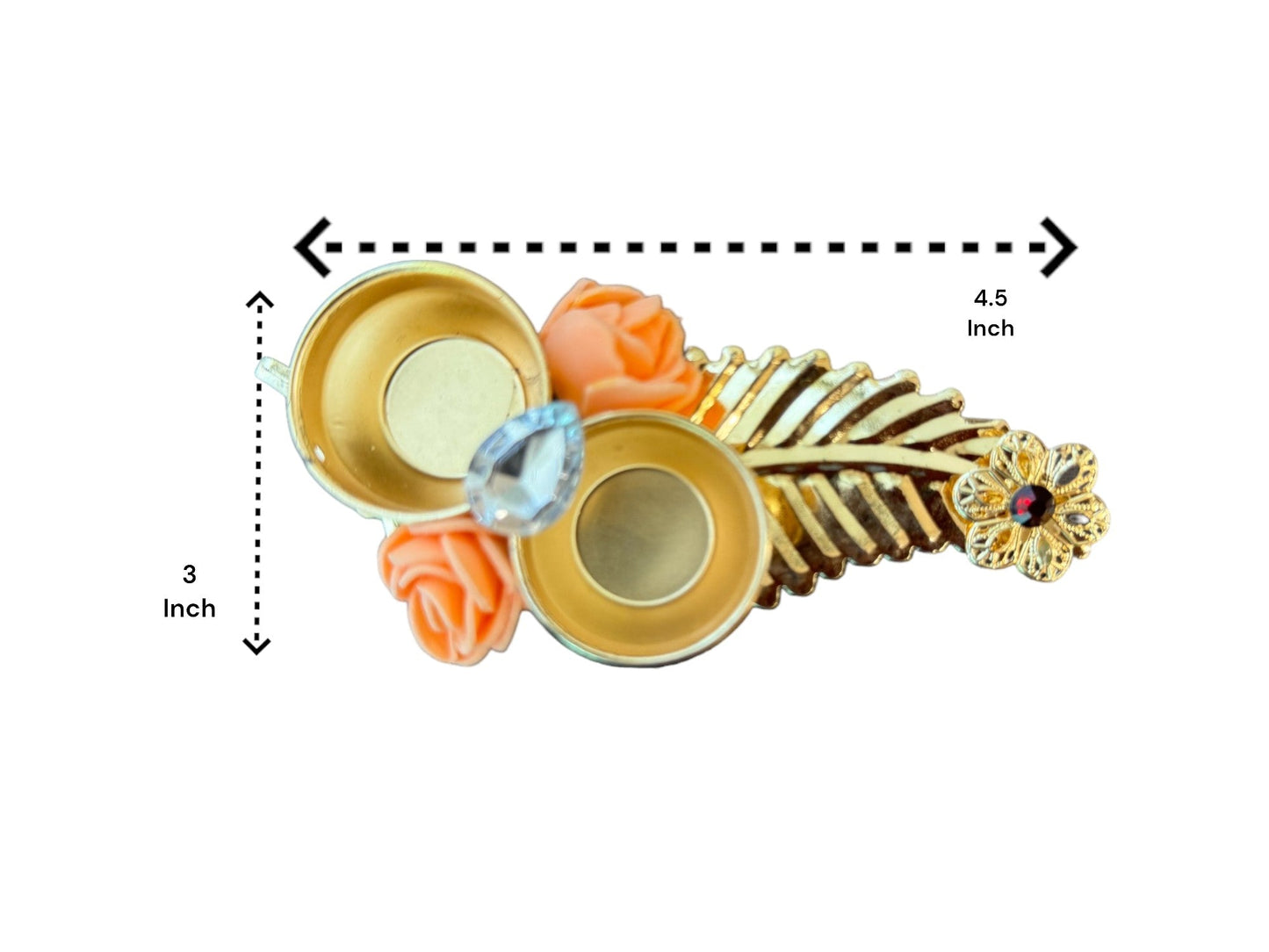 Haldi Kumkum Plate with Feather & Flower, Set of 5